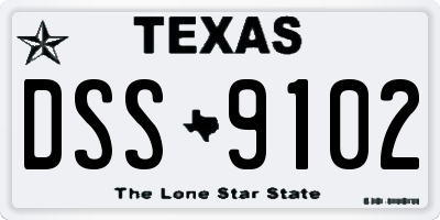 TX license plate DSS9102