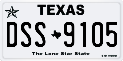 TX license plate DSS9105