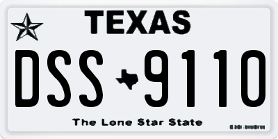 TX license plate DSS9110