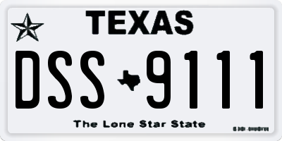 TX license plate DSS9111