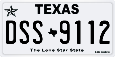 TX license plate DSS9112