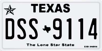 TX license plate DSS9114