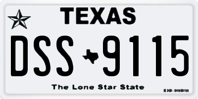 TX license plate DSS9115