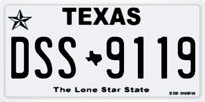 TX license plate DSS9119