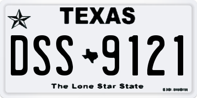 TX license plate DSS9121