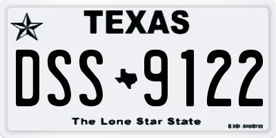 TX license plate DSS9122