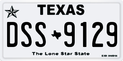 TX license plate DSS9129