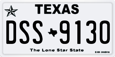 TX license plate DSS9130