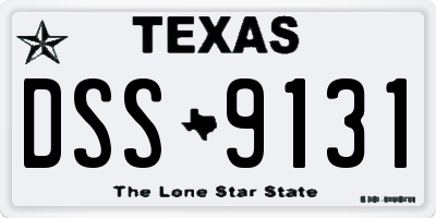 TX license plate DSS9131