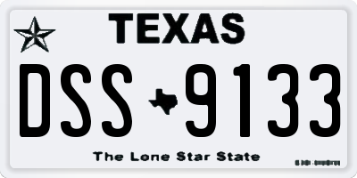 TX license plate DSS9133