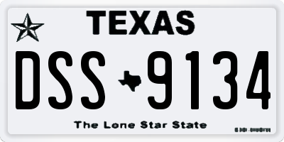 TX license plate DSS9134