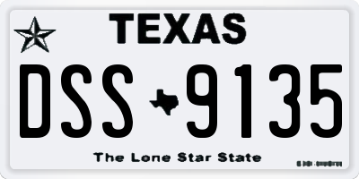 TX license plate DSS9135
