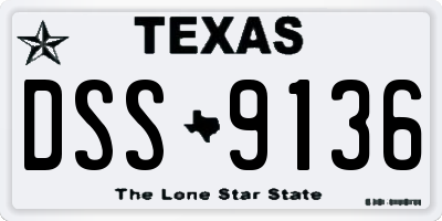 TX license plate DSS9136