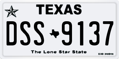 TX license plate DSS9137