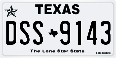 TX license plate DSS9143