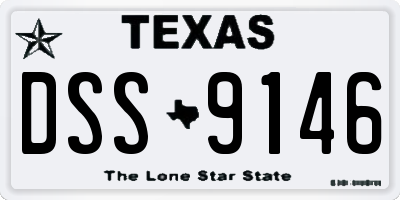 TX license plate DSS9146