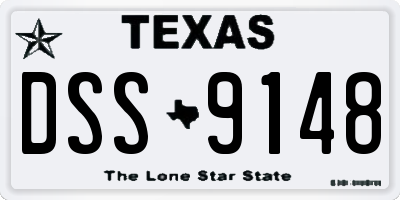 TX license plate DSS9148