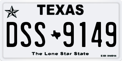 TX license plate DSS9149