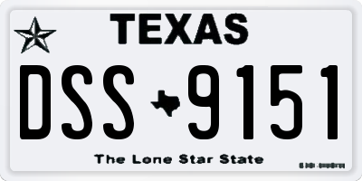 TX license plate DSS9151