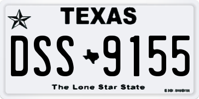 TX license plate DSS9155