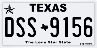 TX license plate DSS9156