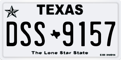 TX license plate DSS9157