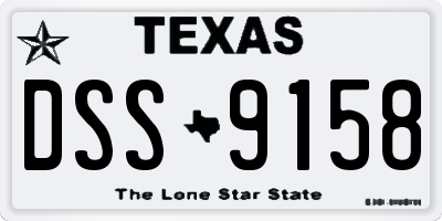 TX license plate DSS9158
