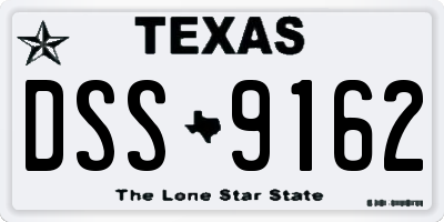 TX license plate DSS9162
