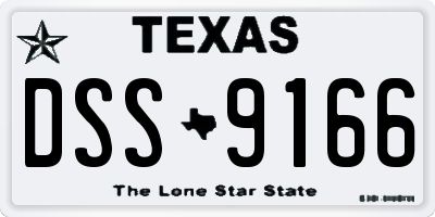 TX license plate DSS9166