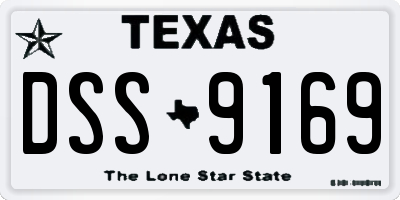 TX license plate DSS9169