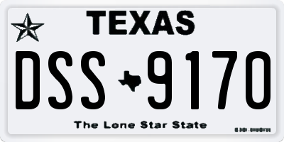 TX license plate DSS9170