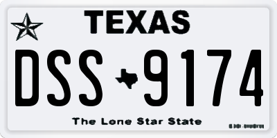 TX license plate DSS9174