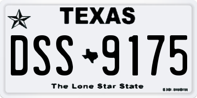 TX license plate DSS9175