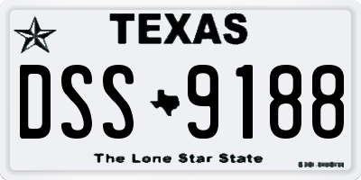 TX license plate DSS9188