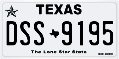 TX license plate DSS9195