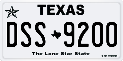TX license plate DSS9200