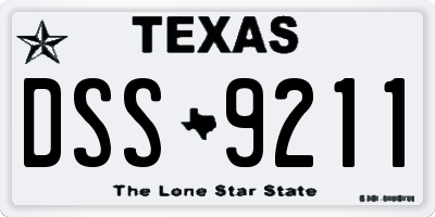 TX license plate DSS9211