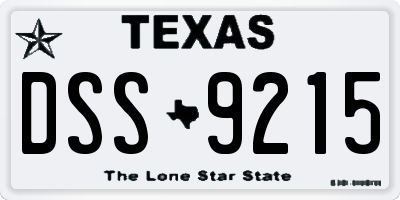 TX license plate DSS9215