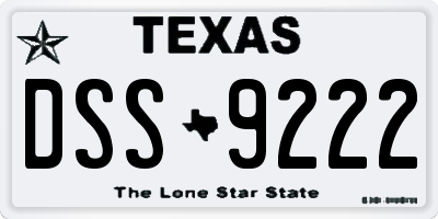 TX license plate DSS9222