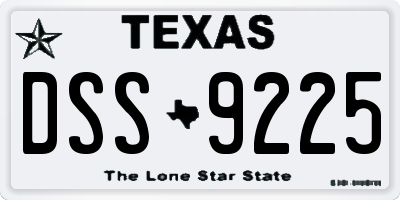 TX license plate DSS9225