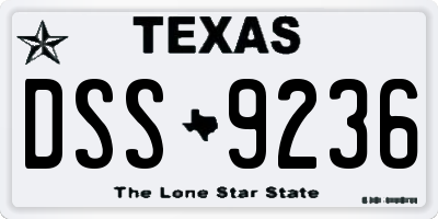 TX license plate DSS9236
