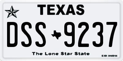 TX license plate DSS9237