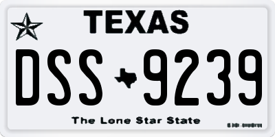 TX license plate DSS9239