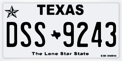 TX license plate DSS9243