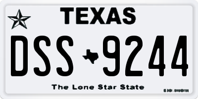 TX license plate DSS9244