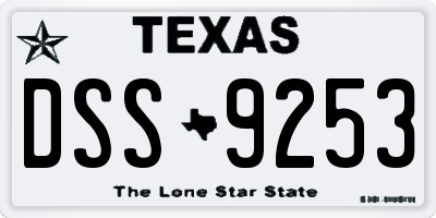 TX license plate DSS9253
