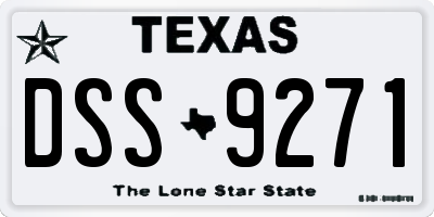 TX license plate DSS9271
