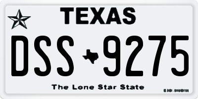 TX license plate DSS9275