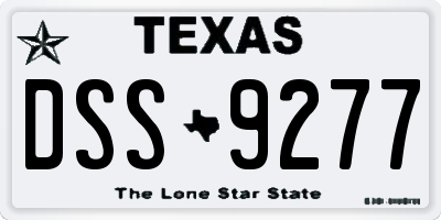TX license plate DSS9277