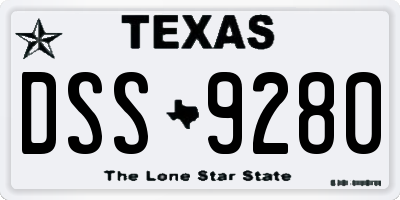 TX license plate DSS9280